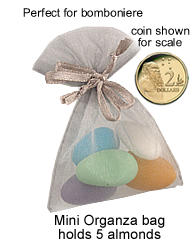 mini organza bag with almonds